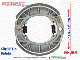 Kuba CG100, KM125-6 Fren Balatası - KÜÇÜK TİP (Genişli 10,2 cm)