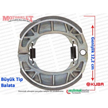 Kuba CG100, KM125-6 Fren Balatası - BÜYÜK TİP (Genişli 12,2 cm)