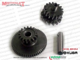 Kuba CG100, KM125-6 Marş Redüksiyon ve Ara Dişlisi Takımı