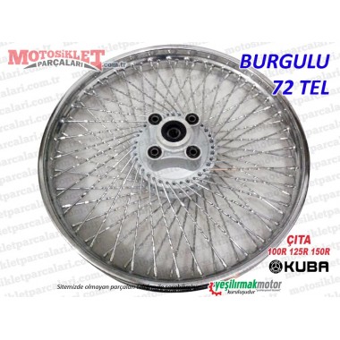 Kuba Çıta 100R, 125R, 150R Arka Tel Jant Komple, Burgulu 72 Tel