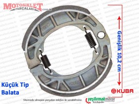 Kuba Çıta 100R, 125R, 150R Fren Balatası - KÜÇÜK TİP (Genişli 10,2 cm)