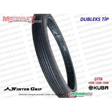 Kuba Çıta 100R, 125R, 150R Ön Dubleks Lastik (2.75-18) - Winter Grip  SWALLOW