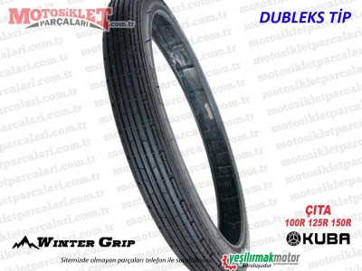 Kuba Çıta 100R, 125R, 150R Ön Dubleks Lastik (2.75-18) - Winter Grip  SWALLOW