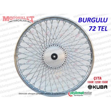 Kuba Çıta 100R, 125R, 150R Ön Tel Jant Komple, Burgulu 72 Tel, KAMPANA TİP