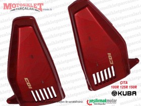 Kuba Çıta 100R, 125R, 150R Yan Kapak Takımı (Kırmızı)
