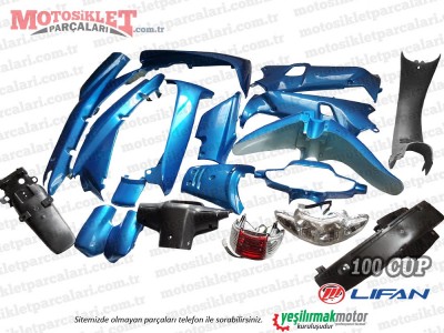 Lifan Tay 100 Cup Komple Kaporta Grenaj Seti - Mavi 