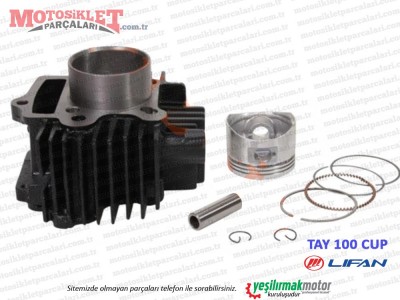 Lifan Tay 100 Cup Silindir, Piston, Sekman Seti - MUADİL 3 subaplı için