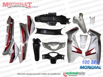 Mondial 100 SFC Basic X, Snappy X Cub Komple Kaporta Grenaj Seti - Gri