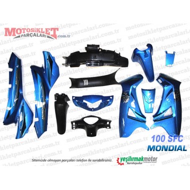 Mondial 100 SFC Basic X, Snappy X Cub Komple Kaporta Grenaj Seti - Mavi