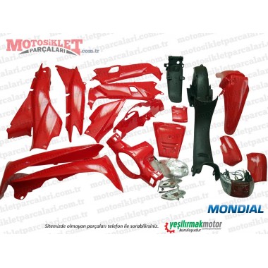 Mondial 100 UKH, KH, KF Cub Komple Kaporta Grenaj Seti - Kırmızı 