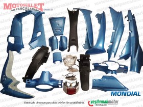 Mondial 100 UKH, KH, KF Cub Komple Kaporta Grenaj Seti - Mavi 