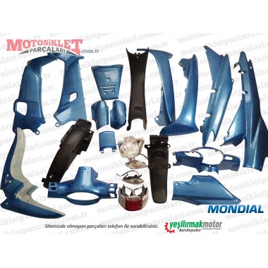 Mondial 100 UKH, KH, KF Cub Komple Kaporta Grenaj Seti - Mavi 