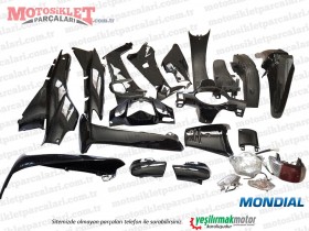 Mondial 100 UKH, KH, KF Cub Komple Kaporta Grenaj Seti - Siyah