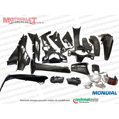 Mondial 100 UKH, KH, KF Cub Komple Kaporta Grenaj Seti - Siyah
