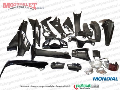 Mondial 100 UKH, KH, KF Cub Komple Kaporta Grenaj Seti - Siyah