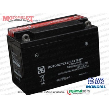 Mondial 125 AGK, 125 UAG Aküsü 12V 6.5Ah