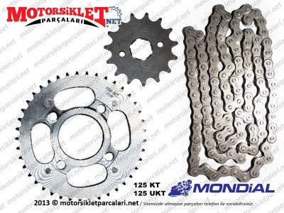 Mondial 125 KT, 125 UKT Zincir, Ön, Arka Dişli Seti