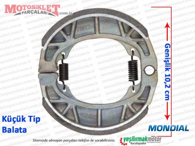 Mondial 125 MG Classic, Deluxe Arka Fren Balatası - KÜÇÜK TİP (Genişlik 10,2cm)