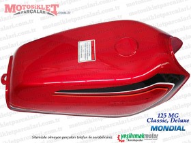 Mondial 125 MG Classic, Deluxe Benzin Deposu, Yakıt Tankı (Kırmızı)