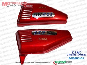 Mondial 125 MG Classic, Deluxe Sele Altı Yan Kapak Takımı, Kırmızı - MUADİL