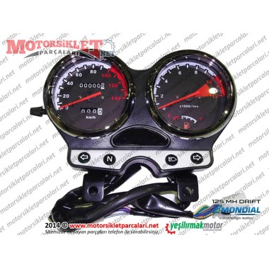 Mondial 125 MH Drift KM (Kilometre) Saati, Gösterge Paneli - Komple