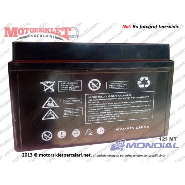 Mondial 125 MT Akü 12V 7A