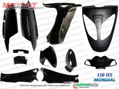 Mondial 150 HS Komple Grenaj Kaporta Seti, Siyah muadil