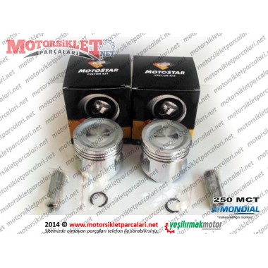 Mondial 250 MCT Chopper Piston, Sekman Takımı - 2li Seti - 14 PERNO