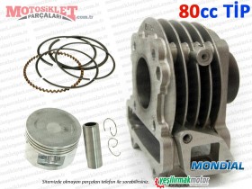 Mondial 50 TT Scooter Silindir, Piston, Sekman Seti - 80CC