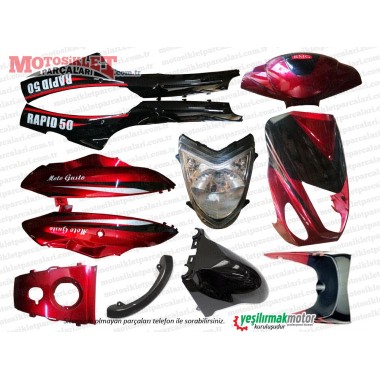 Ramzey 50 QM50QT-6A Scooter Kaporta Seti TİP 2(ÖN ÇAMURLUK SİYAH RENK)
