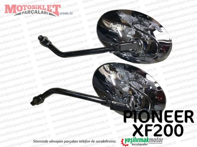 Pioneer XF200 Chopper Ayna Takımı Kartal Desenli