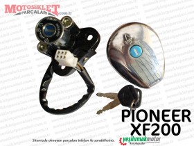 Pioneer XF200 Chopper Kontak Kilit Seti (Depo Kapağı Depoya Vidalı Tip)