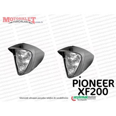 Pioneer XF200 Chopper Sis Farı Üçgen Takım (Sarı Camlı)