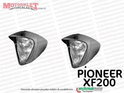 Pioneer XF200 Chopper Sis Farı Üçgen Takım (Sarı Camlı)
