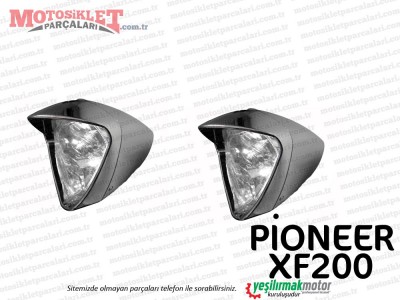 Pioneer XF200 Chopper Sis Farı Üçgen Takım (Sarı Camlı)