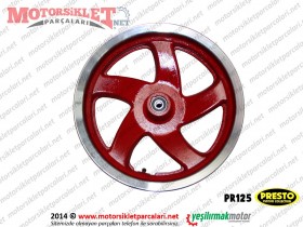 Presto PR125 Scooter Ön Jant Çelik (2.75X12) - KIRMIZI RENK
