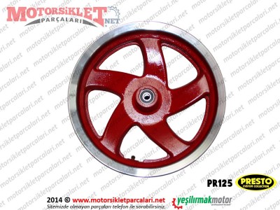 Presto PR125 Scooter Ön Jant Çelik (2.75X12) - KIRMIZI RENK