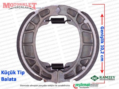 Ramzey Karaca 100 Fren Balatası - KÜÇÜK TİP (Genişlik 10,2cm)
