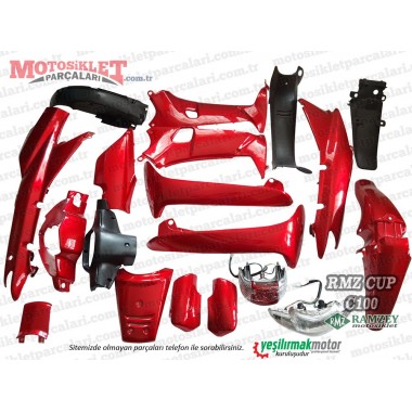 Ramzey RMZ C100 Cup Komple Kaporta Grenaj Seti - Kırmızı 