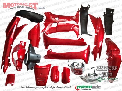 Ramzey RMZ C100 Cup Komple Kaporta Grenaj Seti - Kırmızı 