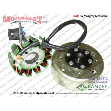 Ramzey RMZ 150T-2 Maxi Scooter Alternatör, Sargı 12'li - Komple