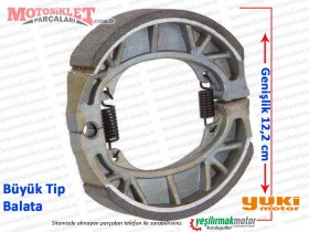 Yuki Efendi YK125-7, YK100-2 Arka Fren Balatası - BÜYÜK TİP (Genişlik 12,2cm)