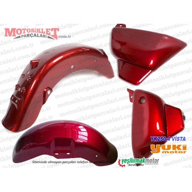 Yuki YK250-4 Vista Chopper Komple Kaporta Takımı - Bordo