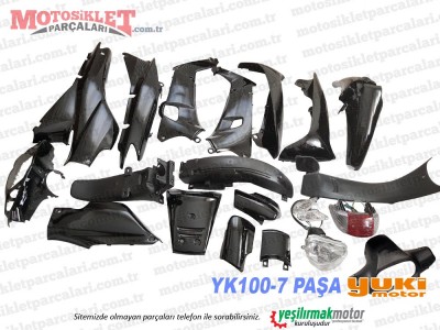 Yuki YK100-7 Paşa Cup Komple Kaporta Grenaj Seti - Siyah 