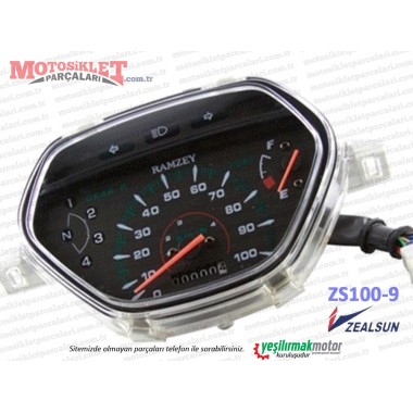 Zealsun ZS100-9 Cup Gösterge, KM, Kilometre Saati