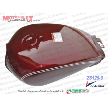 Zealsun ZS125-6 Chopper Benzin Deposu - BORDO (ÖNEMLI Bu motorda vibrasyon çok olduğu için arka bağlantı yerine lastik takoz koymadan bağlantı yaparsanız vibrasyon nedeniyle kaynak yerinden catlayabiliyor LASTIK TAKOZSUZ MONTAJ YAPMAYIN)